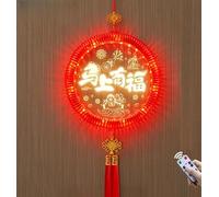 Lanterne LED rechargeable avec télécommande, motif cheval courant courant pour le Nouvel An chinois, décoration festive à suspendre avec minuterie pour porte de jardin, cour, rouge (C)