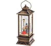 Lanterne LED Unyqoos® de style Charles Dickens, en laiton, lumière LED blanc chaud, économe en énergie – lanterne décorative pour une ambiance chaleureuse