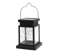 Lanterne marocaine pour jardin solaire 9 x 23 cm LED vacillante marocaine | Métal de style marocain, LED ambre vacillante, effet bougie réaliste, décoration de jardin et terrasse