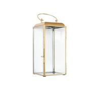 Home Deco Factory Lanterne HD9145 – Métal doré et verre, Bougeoir/Photophore, Hauteur 30 cm