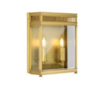Lanterne murale d'extérieur en verre et laiton brossé, éclairage d'extérieur, luminaire décoratif d'intérieur, idéal pour un balcon ou une cour