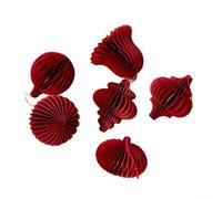 Lanterne origami 3D pour pendentif en papier nid d'abeille rouge lunaire Nouvel An décoration printemps festival boules décoratives à suspendre pour fête au plafond événements 3 ou 6 pièces (a)