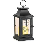 Lanterne Romadedi Graflantaarn, résistante aux intempéries, cadeau de deuil, pour l'extérieur, noire, lanterne en métal avec bougies LED pour cimetière, condoléances, funérailles