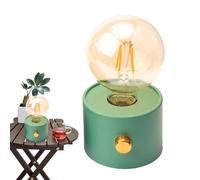 Lanterne Ronde À LED Portable Bonfire - Veilleuse Bonfire, Lumière D'ambiance De Bureau, Lumière De Camping Vintage, Lampe De Chevet Décorative - Vert, Rechargeable