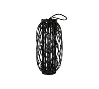 Lanterne Rotin 60 x Ø 27 cm Poignée Bois Naturel Noir Aspect Vannerie Osier