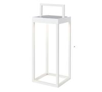 Lanterne sans fil solaire rechargeable à poser ou à fixer au mur en aluminium blanche LED blanc chaud dimmable HYDRA H32,5cm