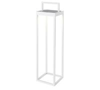 Lanterne sans fil solaire rechargeable en aluminium blanche à poser ou à fixer au mur LED blanc chaud dimmable BIG HYDRA H52,5cm