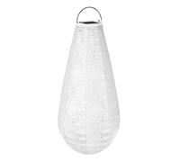 VONROC Lanterne solaire à LED Luna Drop - Éclairage de jardin solaire - 400x200mm - Givre - Fait-main - Luxueuse matière résistant aux intempéries