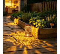 Lanterne solaire à motif de paon, lumière solaire pour décoration de jardin extérieur, lanterne suspendue, décoration de jardin et figurine Fer