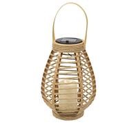HOME DECO FACTORY - LAO0195, Lanterne Solaire Effet Bougie, Luminaire Écologique et Résistant aux Intempéries, Conçu pour Intérieur et Extérieur, H265 cm, Beige