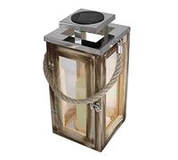 Lanterne solaire bois oaky h28cm