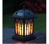 Lanterne solaire - CZYDDD - Noir - Bougie LED - Effet scintillant - 15 cm x 15 cm x 27 cm