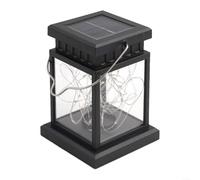 Lanterne solaire de jardin à suspendre LED vacillante pour solaire (001) | Capteur marche/arrêt automatique, LED ambrée vacillante, rechargeable pour batterie, autonomie de 8 heures