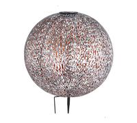 Lanterne solaire de jardin lampe solaire LED enfichable IP44, terre pointue, motif métallique or antique gris argenté, 1x LED 3000K, DxH 27x38 cm