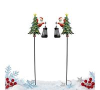 Lanterne solaire de Noël sur piquet pour décoration de patio | Lampes solaires décoratives pour propriétaires de maison, jardiniers, allées, allées, terrasses, parterres de fleurs