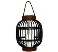 Lanterne solaire décorative FIDJY Noir Acier H30cm Noir G