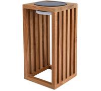 Lanterne solaire décorative - LUMISKY - CHENNAI - H30 cm - En bois teck massif - LED blanc chaud