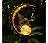 Lanterne Solaire Décorative pour Jardin - Boule en Verre Fissuré Étanche avec LED Jaune Chaud - Éclairage Solaire pour Allée, Pelouse, Terrasse ou Balcon - Idéal Cadeau Femme/Maman/Grand-mère