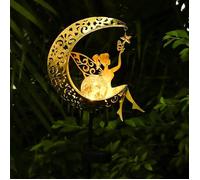 Lanterne Solaire Décorative pour Jardin - Boule en Verre Fissuré Étanche avec LED Jaune Chaud - Éclairage Solaire pour