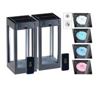 Lanterne solaire d'extérieur - LUNARTEC - 80 lm - RVB - Télécommande - Design contemporain