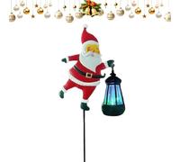 Lanterne Solaire du Père Noël Métal 22x16x8cm Décoration Jardin Extérieure Éclairage LED Kettle Lights Lumières De Noël pour Allées pour Terrasse Et Passage Piéton