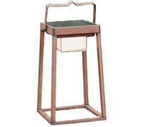 Lumisky Lanterne solaire VERONA H30cm Aluminium revêtement effet bois LED blanc chaud
