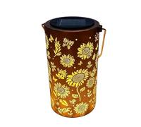 Lanterne solaire en forme de , lampe d'extérieur scintillante en métal, fiable avec capteur automatique, construction robuste et résistante intempéries, design floral artistique avec
