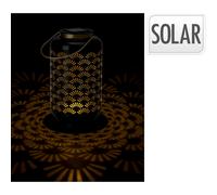 Lanterne solaire en métal - D 13 x H 23 cm