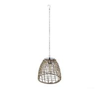 Lanterne solaire en rotin tissé 18 cm | Fonctionne à l'énergie solaire, motif d'ombrage tissé, 22 cm de diamètre, osier marron naturel, décoration de porche de patio