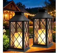 Lanterne Solaire Exterieur 2 Pièces 35Cm Grande Lampe Solaire Jardin