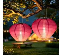 Lanterne Solaire Exterieur Jardin,2 Pièces Lanterne Solaire Lampions 30cm | Lanterne de Jardin,Lampions Solaires D'extérieur,Lampion Solaire Exterieur,pour Jardin Extérieur Décoration