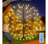 Lanterne Solaire Exterieur Jardin à Suspendre, JIMACRO 30cm Grande Guirlande Lumineuse à LED Métal Lampe Solaire Exterieur Decorative 120 LEDs Étanche Lumière Décorative de Noël