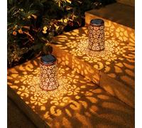Lanterne Solaire Exterieur Jardin, Moman Lampes Décorations à Suspendre avec Lumière Froide/Chaude, Solar Lanterns Outdoor Rétro Métal 1600mAh Étanche IP55, Lanterne-Solaire-Exterieur-Jardin-Lampe