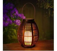 Lanterne Solaire Exterieur Lanterne Solaire Bougie LED Décorative Étanche Lampe Suspendue Lumières Jardin pour Garden Patio Pelouse
