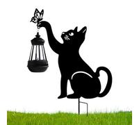 Lanterne Solaire Extérieur Piquet Lumineux Décoratif en Forme de Chat
