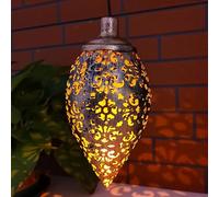 Lanterne Solaire Extérieure Jardin Lumière Landcaspe lumière Rétro Creux Lampe De Projection Décoration De Jardin Olive Forme Solaire Lampe Suspendue