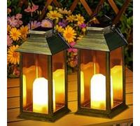 Lanterne solaire extérieure LED effet bougie