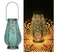 Lanterne solaire extérieure suspendue décorative turquoise