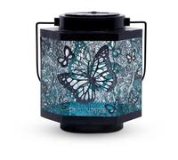 Lanterne solaire - GARDEN ID Papillon - Ø13 h15 cm - Autonomie 8h - Interrupteur - Pile AAA rechargeable.