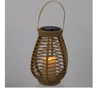 Home Deco Factory Lanterne solaire LAO0195 Effet bougie LED Écologique Intérieur/extérieur Beige