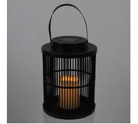 Lanterne Solaire - HOME DECO FACTORY - Effet Bougie - Métal Noir - 25 cm