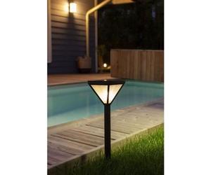Lanterne Solaire Inox Verre Perlé, 25 Lumens, Blanc Chaud, Interrupteur On/Off, Autonomie 8 Heures