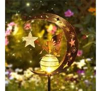 Lanterne solaire jardin motif creux et verre fissuré