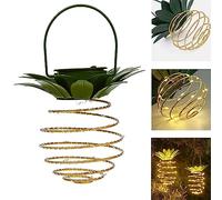 Lanterne solaire LED ananas - Lampe solaire Pineapple blanc chaud avec batterie - Lampe solaire de jardin