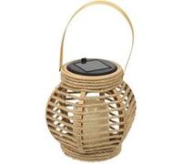Lanterne solaire led effet bougie, en polypropylène beige avec anse (H15 cm) - - ALTOBUY Beige G