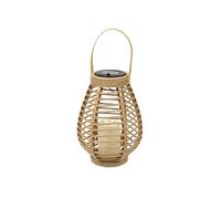 Lanterne solaire led effet bougie, en polypropylène beige avec anse (H26,5 cm)