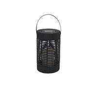 Lanterne solaire led effet bougie, en polypropylène noir avec anse (H23 cm) - -