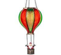 Lanterne solaire LED montgolfière avec aspect de flamme réaliste - LED blanc chaud - Suspension solaire décorative pour l'extérieur - Résistant aux intempéries - Avec suspension et batterie (graines