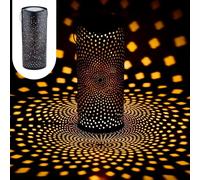 Lanterne solaire LED Swann, métal noir, à poser ou suspendre, 30 cm | Swann oppose son métal noir à un intérieur cuivré. La lumière solaire démarre à la tombée de la nuit, posée ou suspendue.