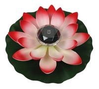 Lanterne Solaire Lotus pour Extérieur,Lumières de Piscine Flottantes Lumières Solaires LED RGB Fleur de Lotus Lampe Flottante étan